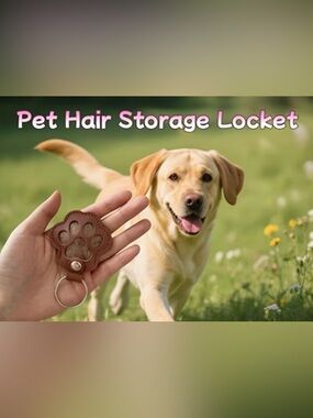 NWT WHITE Pet Paw-Shaped Hair Locket Keychain Keepsake Per Memorial